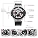 Baogela Mens 24-hour Chronograph Luminous Leather Strap Military Sport Quartz Wrist Watches White