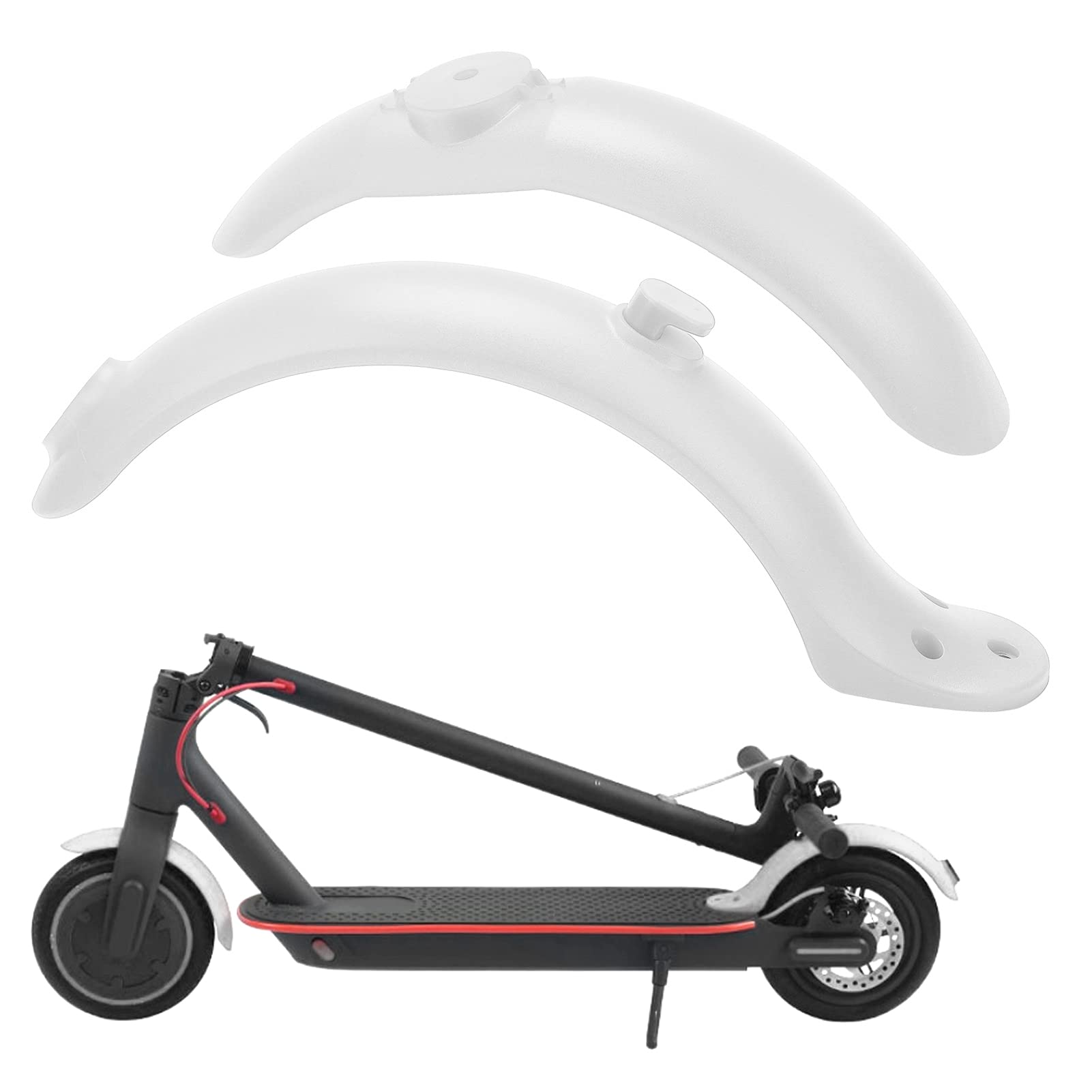 Ejoyous Front and Rear Mudguard, Electric Scooter Mudguard, White, ABS + PC, Suitable for M365/M365 PRO/PRO2/1S/LITE