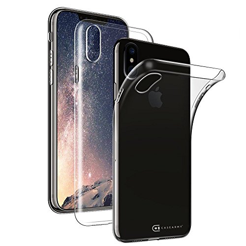 Apple iPhone X | 10 Slim Clear Case, CASE ARMY [Skinny] Scratch Resistant Worlds Thinnest Ultra Flexible Silicone Cover with TPU Bumper Slim Soft Rubber Case for iPhone X case | iPhone 10 clear case