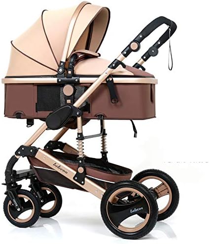Infant Stroller High Landscape Fold Baby Stroller With Rubber Wheel Good Shock Absorption Baby Pram Belecoo Khaki Price In Uae Amazon Uae Kanbkam