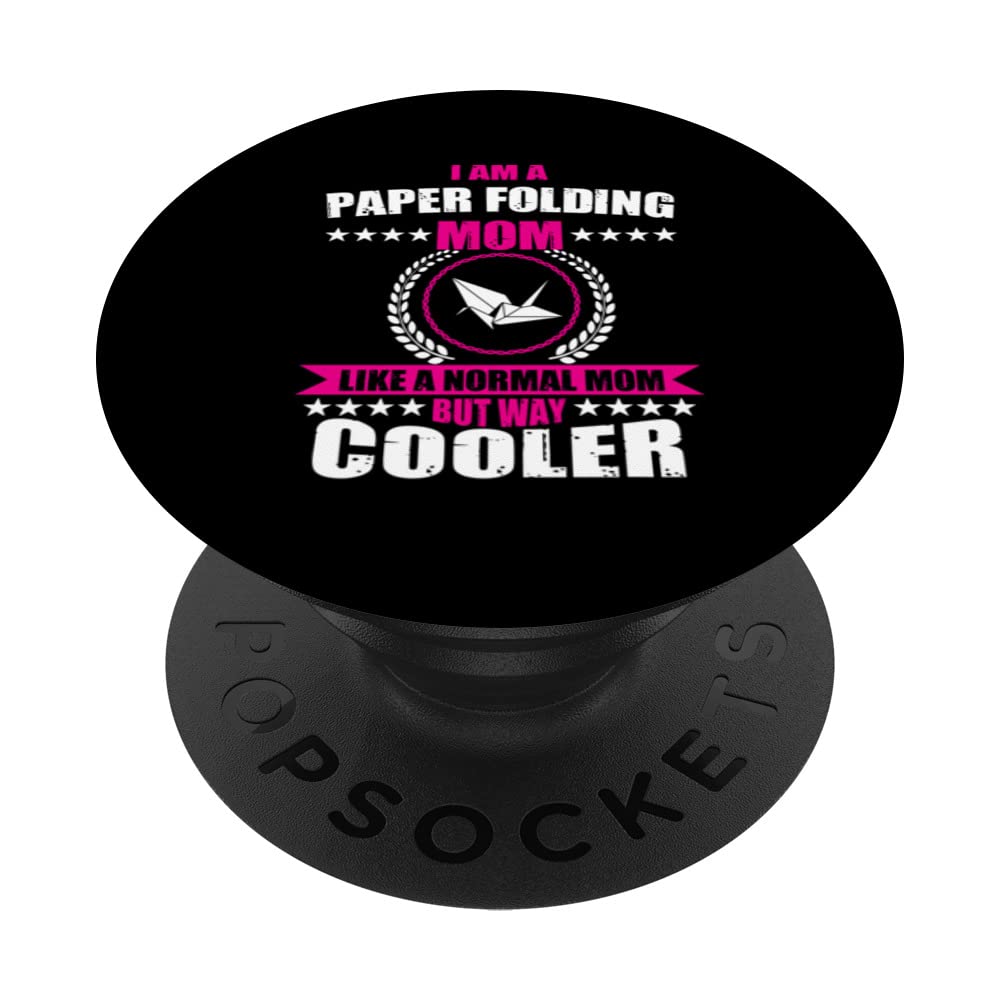 Funny Paper Folding Mom Japanese Origami Crane For Women PopSockets Swappable PopGrip