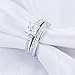 Wuziwen 2Ct Sterling Silver Princess Cut Bridal Set Engagement Wedding Ring Bands with Cubic Zirconia