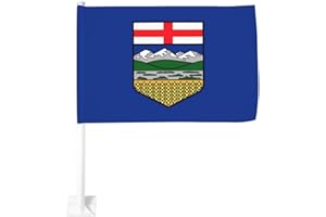 Canada Alberta Flags Double-Sided Car Flags - Flag Clip for Trailer, Truck, SUV, and Vehicle Decoration - Indoor/Outdoor Bann