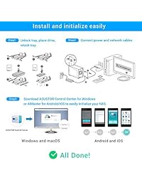 Asustor AS4002T + exFAT Licencia  , 2 Bay NAS, 1.6GHz Dual-Core, 2GB RAM DDR4, 10GbE Port, Personal Cloud NAS