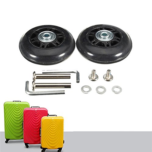 Lowest Price! 50X18mm Black Luggage Suitcase / Inline Outdoor Skate Replacement Wheels with ABEC 608...
