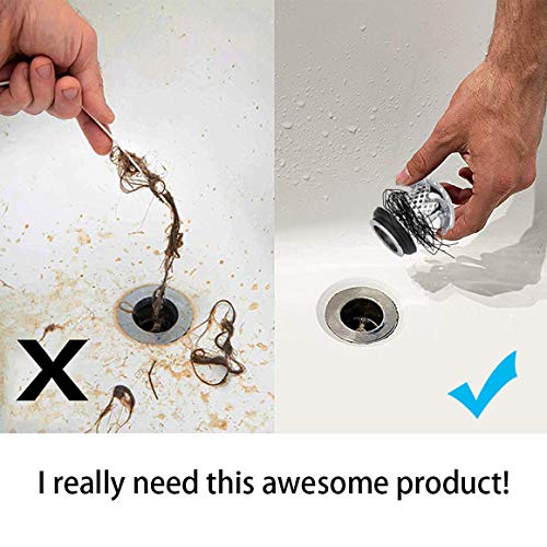 ERQILUJI Tub Drain Hair Catcher/Strainer/Stopper/Trap, Shower/Bathtub/Bathroom Tub Drain Protector - Thumbnail 2
