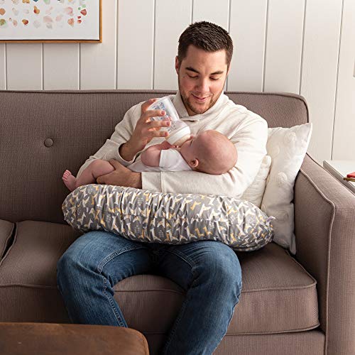 Boppy Original Nursing Pillow Cover, Gray Giraffe, Cotton Blend Fabric