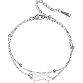 TEAMER Cute Dachshund Bracelet Resizable Dachshund Double Chain Bracelet Stainless Steel Dachshund Lover Pet Animal Jewelry For Women