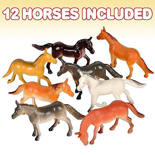ArtCreativity Mini Horse Figurines Set for Kids Pack of 12 Assorted