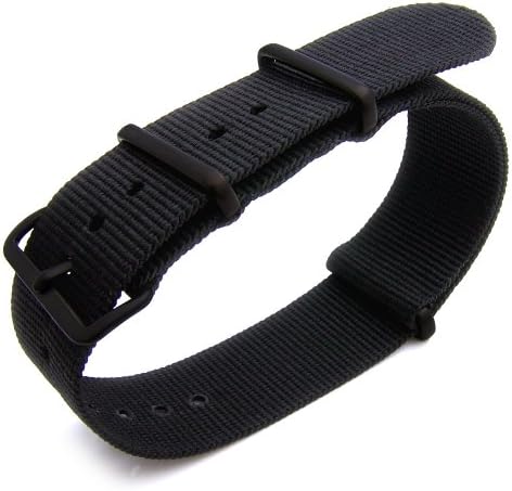 Nato 22mm Ultrasonic Weld Heavy Nylon - Black Strap