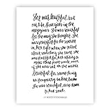 She Was Beautiful F. Scott Fitzgerald Print Art | Love Quotes Inspirational Gallery Wall Office Accessories Home Decor Wedding Gift