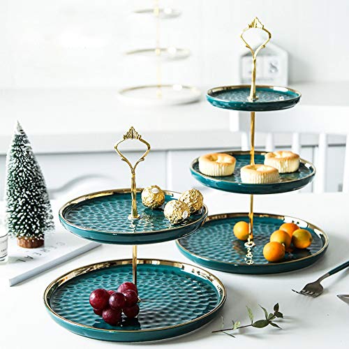 2 Set of Round Porcelain Tiered Cupcake