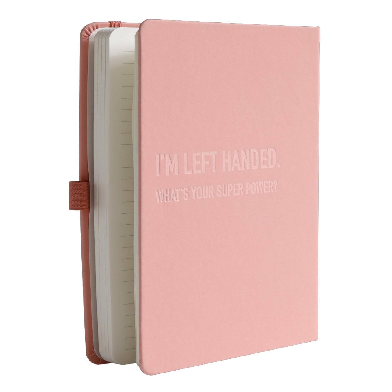 Urby Left Handed Journal w. Leather Cover. The Lefty Stuff Series. College Ruled Left Handed Notebooks, 200 Pages, 80GSM Premium Paper. US Letter Size. 11x8.5in. Light Pink