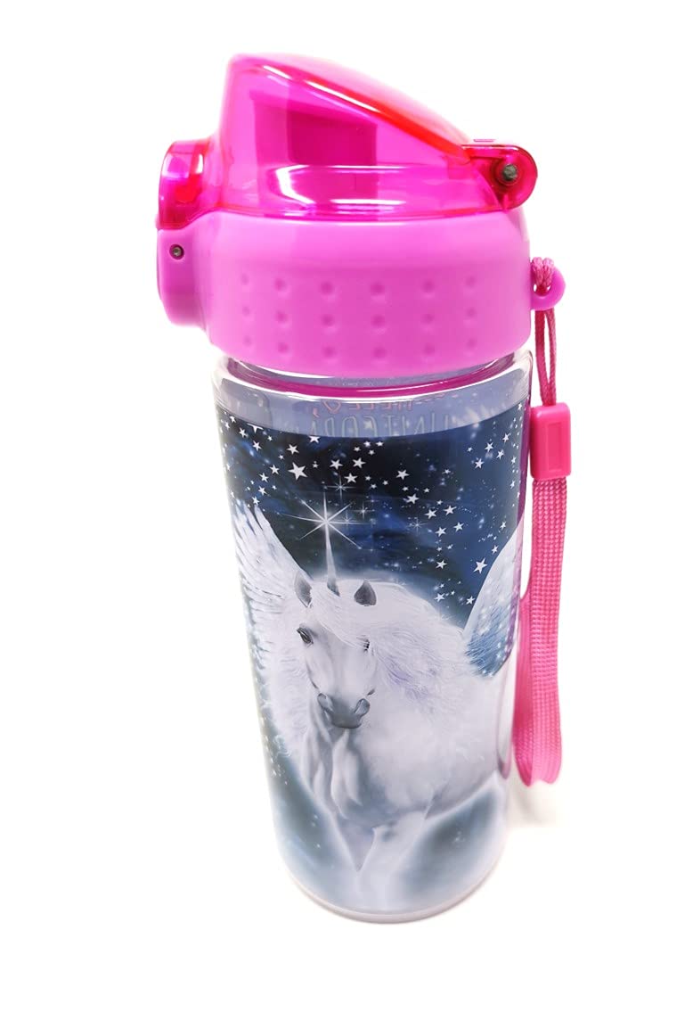 Leak-proof Kids Water Bottle Drinking Bottle Shatterproof Lightweight Made of Tritan Carbonated Acid BPA 500 ml for School Nursery Sports (Unicorn Unicorn)