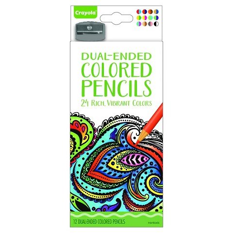 Crayola Aged Up Coloring 12ct Dual Side Adult Colored Pencils, 24 Rich Vibrant Colors