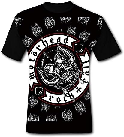 MEDAL8S Men's Motorhead Logo5 Printing Casual Short Sleeves T Shirts XL