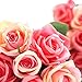 OutTop 9 Heads 10.6 Inch Rose Artificial Flowers Bouquets Fake Flower for Decoration (Watermelon Red)