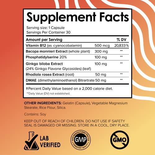 Vital Vitamins Brain Booster Memory, Focus, & Concentration