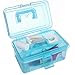 Clear Blue Multipurpose First Aid, Arts & Craft Supply Case/Storage Container Box w/Removable Tray