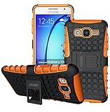 Galaxy On5 Case, OEAGO Samsung Galaxy On5 Case [Shockproof] [Impact Protection] Tough Rugged Dual Layer Protective Case with Kickstand for Samsung Galaxy On5 - Orange