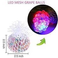 F_Gotal Toys for Boys Girls Clearace - Baby Kids Toddler Educational Toys Mesh Ball Stress LED Glowing Squeeze Grape Toys Anxiety Relief Stress Ball Learning Toys for Kids Child Adults Gifts