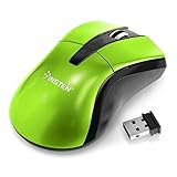 Insten 2.4GHz USB Portable Wireless Cordless 4 Keys Optical Game Gaming Mouse Compatible with Computer Laptop Desktop PC Mac, Green