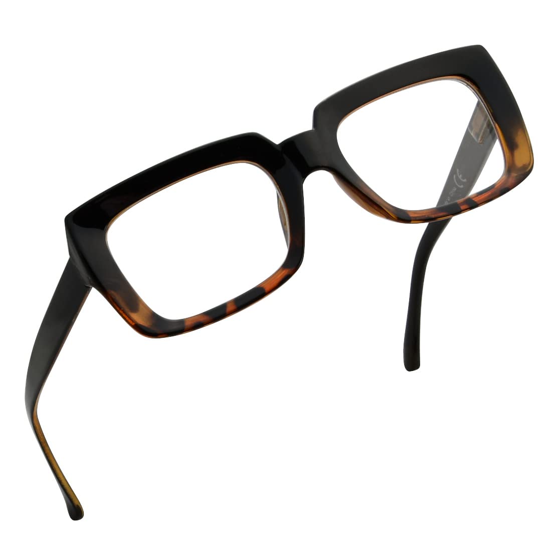 Eyekepper Stylish Reading Glasses Women - Oversized Square Readers Black/Tortoise +2.75