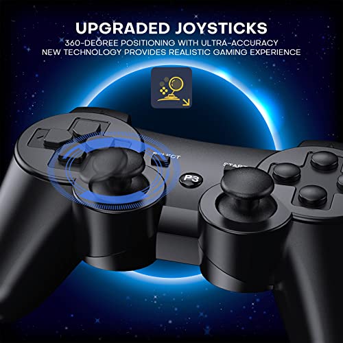 Diswoe Wireless Controller for PS3 - Bluetooth with USB Charging Cable and Dual Vibration