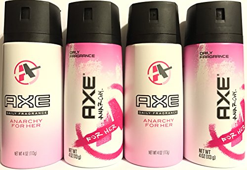 Axe Daily Fragrance - Anarchy For Her - Net Wt. 4 OZ (113 g) Per Can - Pack of 4 Cans