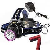 WindFire® 2000 Lumens CREE XM-L T6 U2 LED 3 Modes Design Outdoor Sport Headlamp 18650 Rechargeable Battery Head Light Torch Flashlight with Charger and 2 X WindFire 4000mah Rechargeable batteries For Outdoor Hiking, Riding, Camping, Climbing etc..