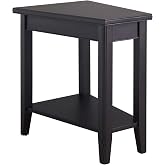 Leick Home Laurent Wedge End Table, 17", Black | , Freestanding, Transitional, Wood, Furniture, 10502-BK