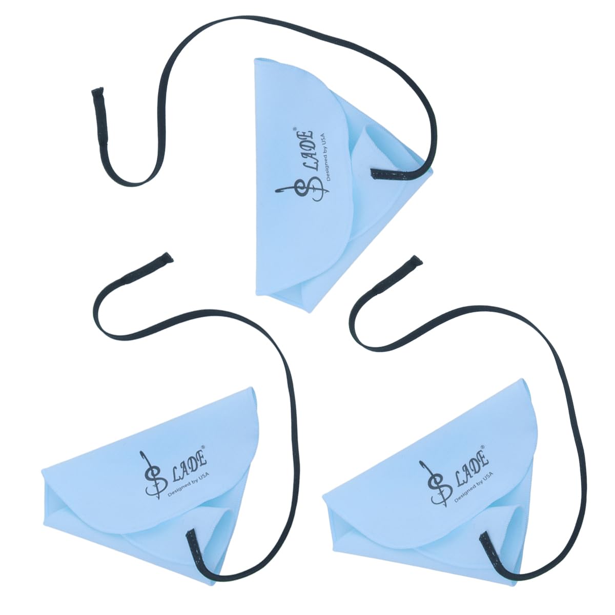 3pcs Flute Cleaning Cloth for Inner Tube, Clarinet Swab Cloth, A-shaped Design Cleaning Set Cloth for Piccolo, Sax Saxophone, Musical Instruments (Blue)