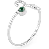 ARTISANJEWELS 925 Sterling Silver Boho Ring, Natural Gemstones Stones, Solitaire Handmade Hypoallergenic Jewellery for Women, Birthday Healing Crystals Statement Rings, Christmas Gift