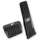 LEXLEY 2PCS Aluminum Brake Gas Pedal Covers for Ford Explorer 2021-2026 | BLACK Finish, Aluminum Alloy, Anti-Slip Design, No Drilling Installation, Sporty Style, Custom ST Logo Design