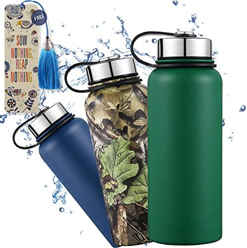 Lightning Deal Insulated Tumbler-Double Wall Stainless Steel Travel Coffee Mug, Thermo Cup No Sweat Water Flask Vacuum Bottle, BPA Free, Father's Day Gifts (32oz, Forest Green)