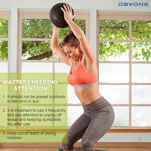 DAYONG Weighted Medicine Ball, Heavy Duty No Bounce Exercise Ball for Men Women, Fitness Slam Ball for Full Body, Home Workout Equipment for Explosive Workouts, Strength, Crossfit Training.