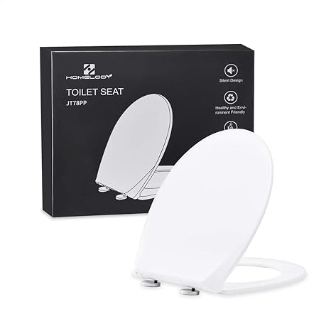 HOMELODY WC Sitz weiß Toilettendeckel mit Quick-Release-Funktion und Softclose Absenkautomatik aus Duroplast für Toilette