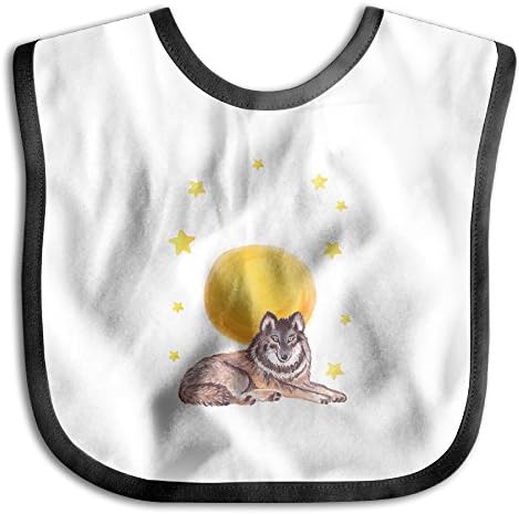 SHARON ANDERSON Wolf Star Moon Boy's Girl's Baby Bibs Neck Cute Comfortable Cotton Saliva Towel Toddler Unisex