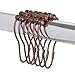 DOTZ Bronze Roller Shower Curtain Rings | Rustic Western Brushed Style Hooks with Easy Glide Roller Balls | Durable and Rustproof, Won't Snag, Tear or Rust | Matches Bathroom Hardware | 12 Pack