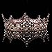 FUMUD Baroque Vintage Black Rhinestone Beads Round Big Crown Wedding Hair Accessories Luxury Crystal Queen King Crowns Bridal Tiaras