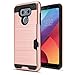 LG G6 Case, LG G6 Plus Case, AnoKe [Credit Card Slots Holder][Not Wallet] Hard Silicone Rubber Hybrid Armor Shockproof Protective Case For VS988 / LS993 / H872 / LG G6 KLS Rose Gold