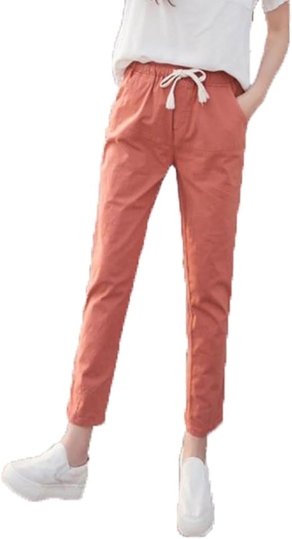 アイビエツ Aibietu レディース 麻綿 パンツ ウエスト ゴム カジュアル ゆったり 九分丈 パンツ シンプル ファッション 春秋 ロングパンツ 通販 Amazon