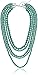 Blue Turquoise Stone 5-Row Multi-Beaded Strand Necklace, 32