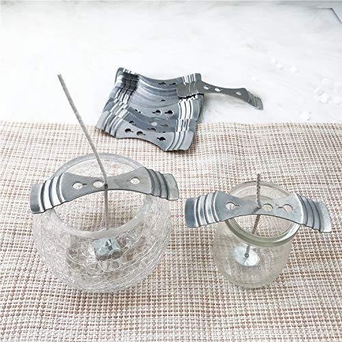 Milivixay Pack of 20pcs Candle Wick Holders Stainless Steel Candle Wick Centering Device Wick Clips for Candle Making - Thumbnail 5