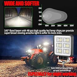 Adzoon LED Tractor Lights 2 Pcs 4 Inch Flood 12V