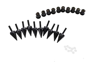 NBVLKH Motorcycle Black Spike Windshield Bolts Screw Nuts Fit For Honda CBR 600rr 1000rr for Suzuki GSXR 600 750 1000 for Yamaha R1 R6 R6s for Kawasaki ZX6R ZX9R ZX10R ZX12 (Black)