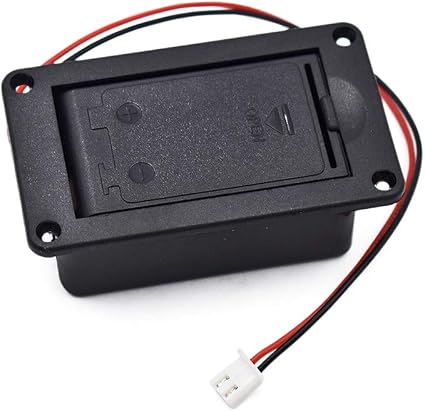 Batteriehalter Für 9V Gitarre & Bass – Mit Kabel, Schwarz, Kompatibel Mit Aktiven Tonabnehmern
