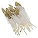12pcs Natural Goose Feather DIY Craft Accessories Party Gorgeous Decoration - Gold+White, 10-15cm
