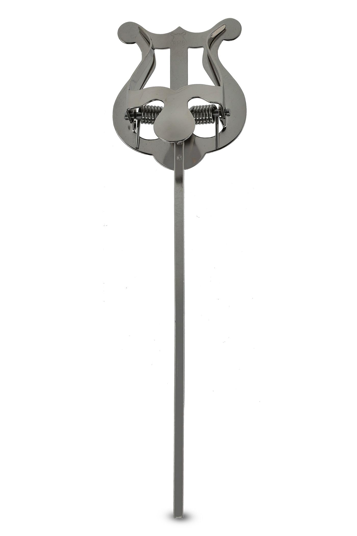 GEWA Marching Music Holder - Nickel Plated - Small Lyra - 1 Pusher - Stem Length 14 cm