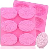 2 Packs 6-Cavity Honeybee Silicone Soap Mold 3D Bee Soap Molds Oval Bee and Hive Queen Bumblebee Molds for Homemade Craft Soaps, Lotion Bar, Bath Bomb, Beeswax, Chocolate and Dessert